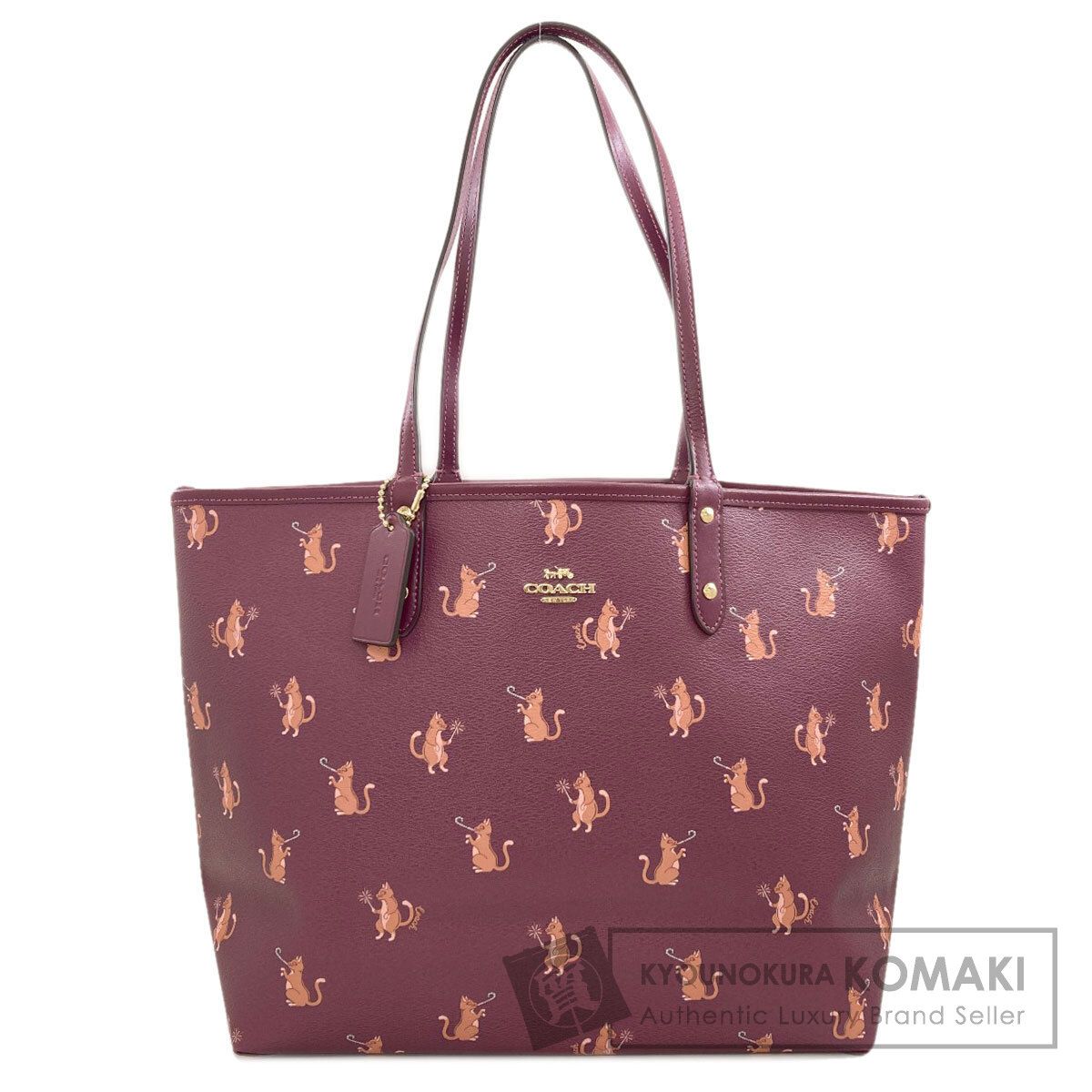 COACH コーチ F80232 リバーシブル キャット トートバッグ PVC