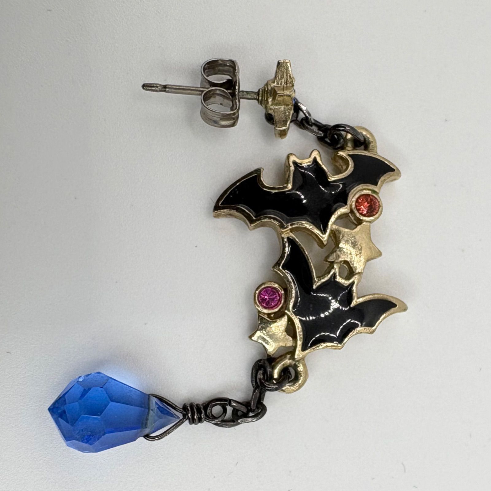 ANNA SUI アナスイ ピアス 片耳用2点セット 猫 コウモリ ブラック 黒