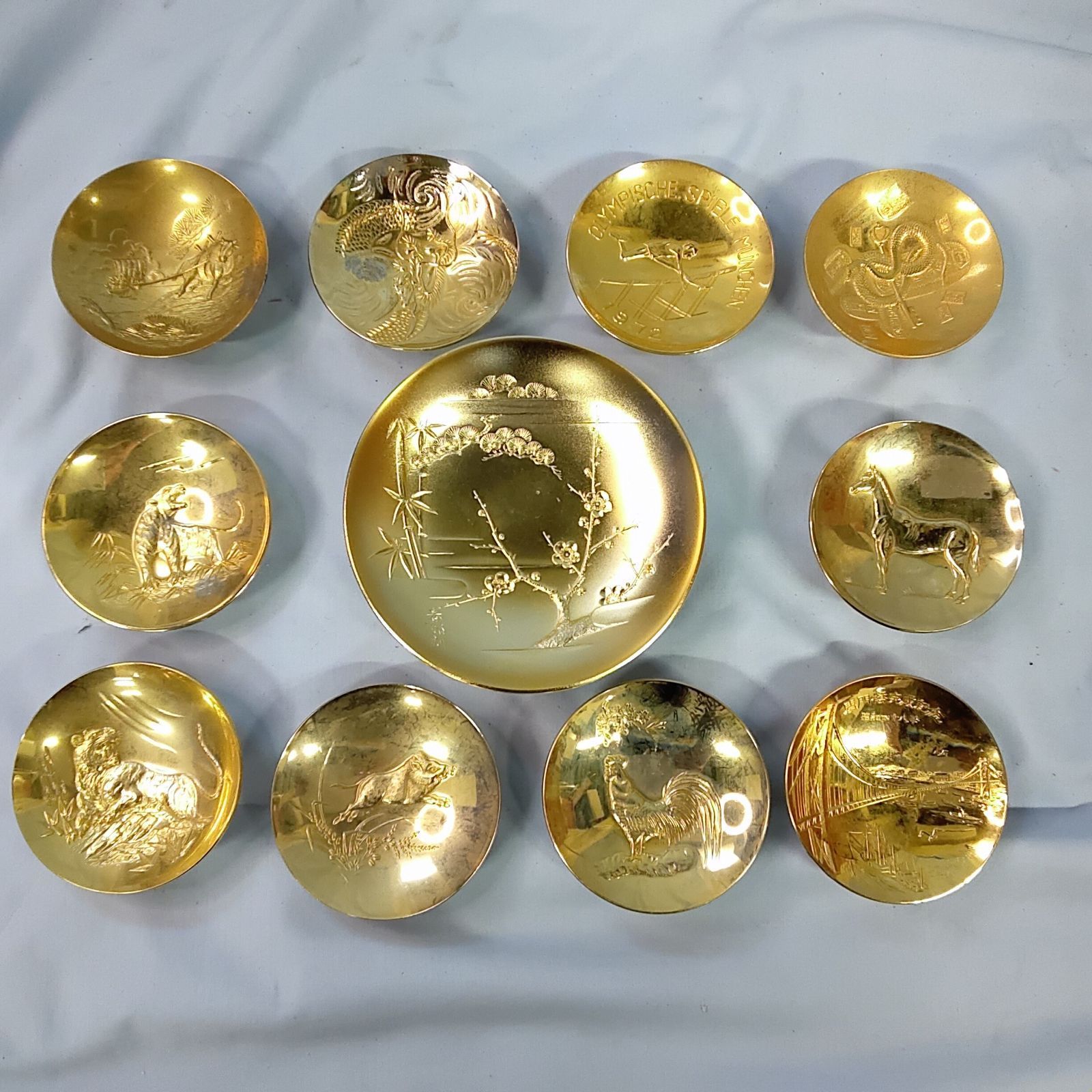 24KGP 7.64㎏ 金杯 大量 工芸品 アンティーク コレクション まとめ売り