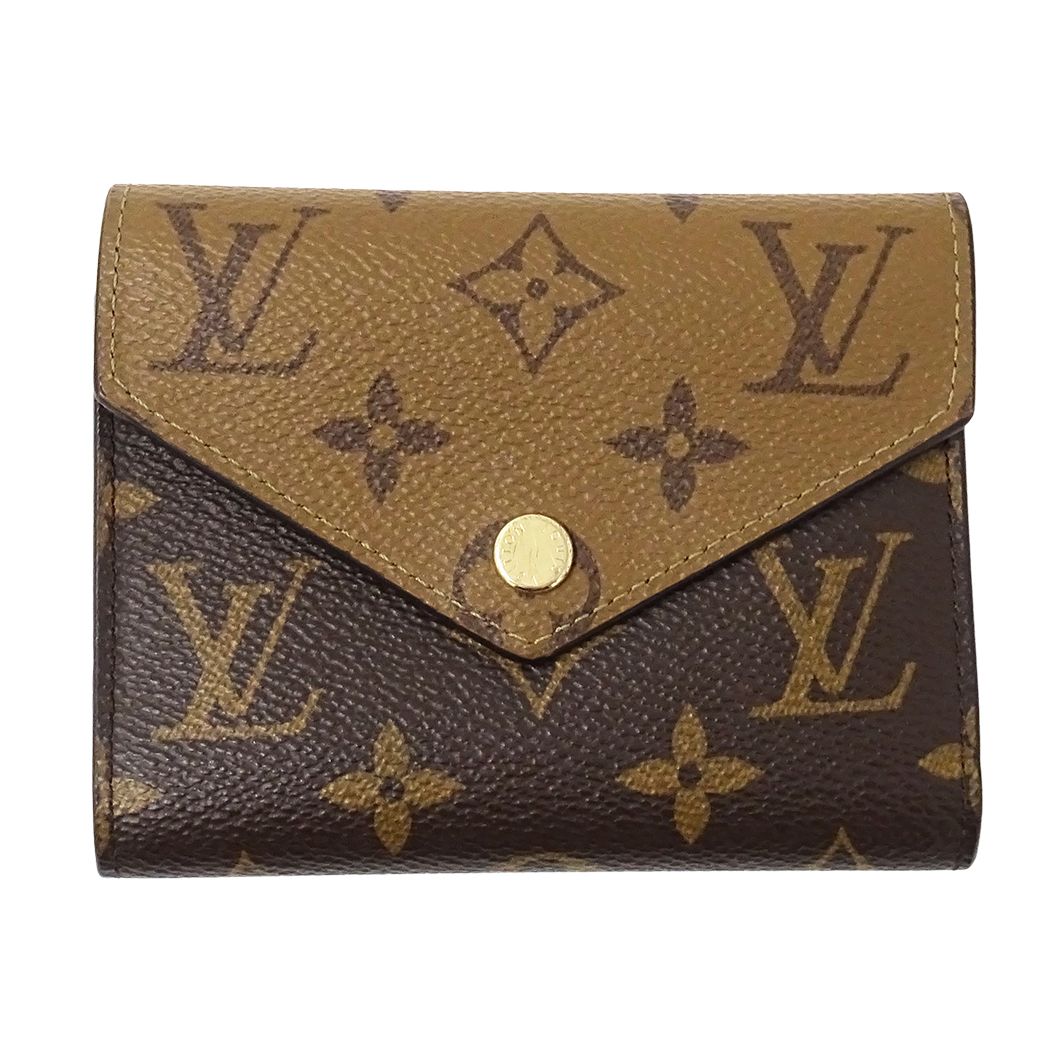 ルイ・ヴィトン LOUIS VUITTON 財布 モノグラム リバース レディース ブランド 三つ折り財布 ポルトフォイユ ヴィクトリーヌ M81557 ブラウン ミニ財布 おしゃれ 【中古】