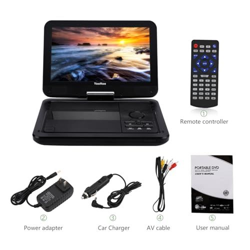 ポータブルDVDプレーヤー 12.5型YOOHOO車用10.5インチHDスイベル