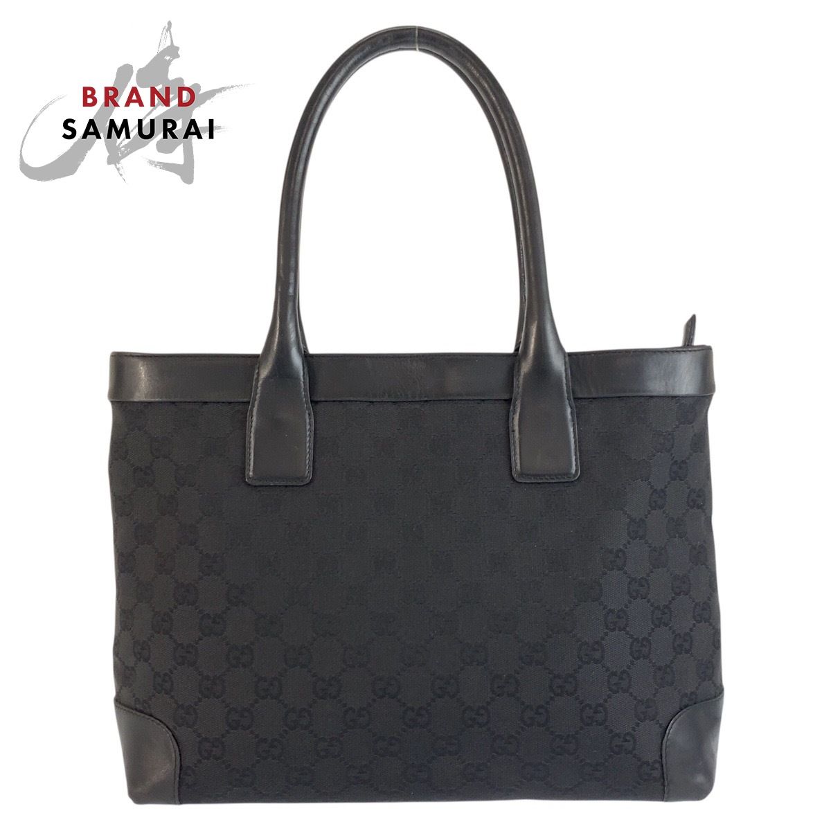 美品 GUCCI グッチ ブラック 黒 GGキャンバス/レザー 33890 ハンドバッグ レディース 603344【中古】