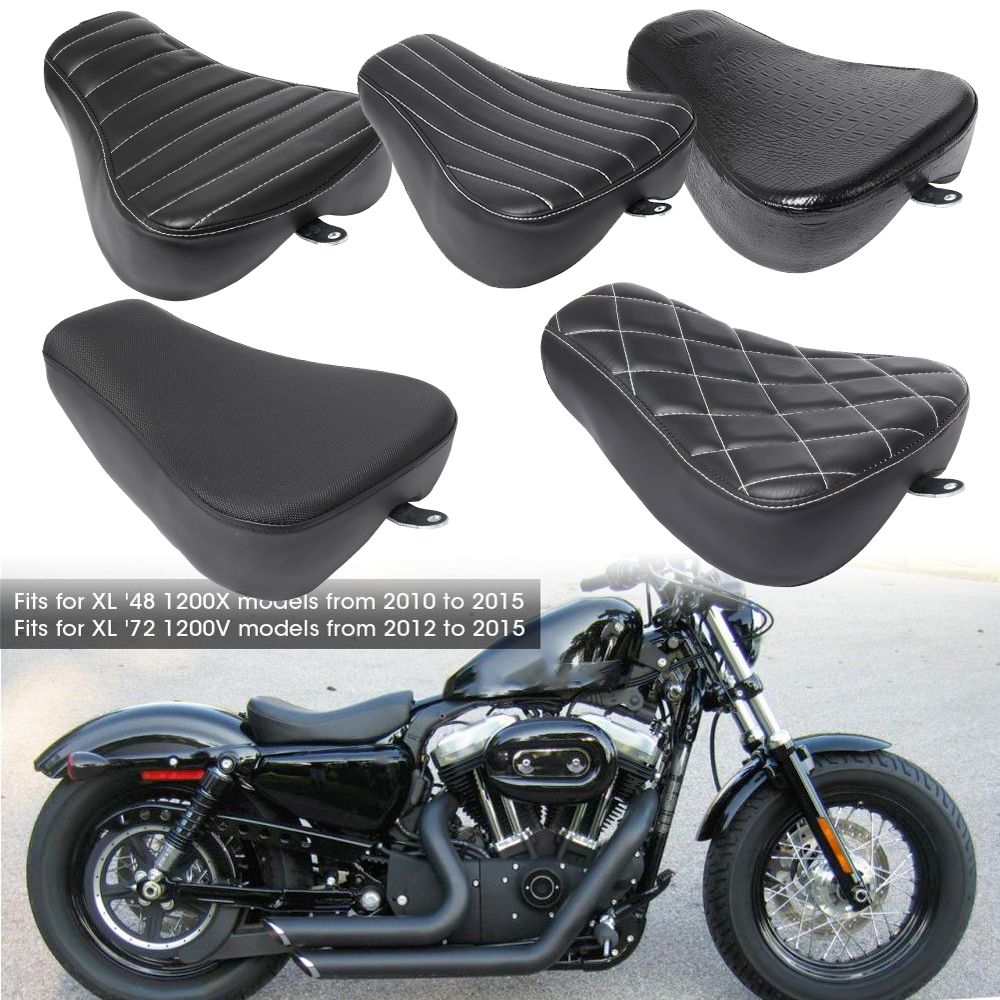 ハーレー スポーツスター XL1200 XL883 用 フロント ドライバー ソロシート クッション ブラック