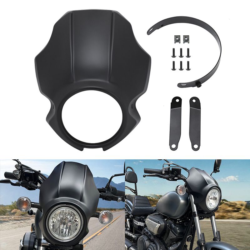 Yamaha XVS950 SPEC BOLT 用 マットブラック フロントヘッドライト フェアリングカバー 2013-2022