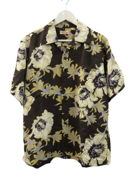 サンサーフ 東洋 SUN SURF アロハシャツ ハワイアンシャツ SS35317 NIGHT BLOOMING CEREUS トロピカル ブラウン L
