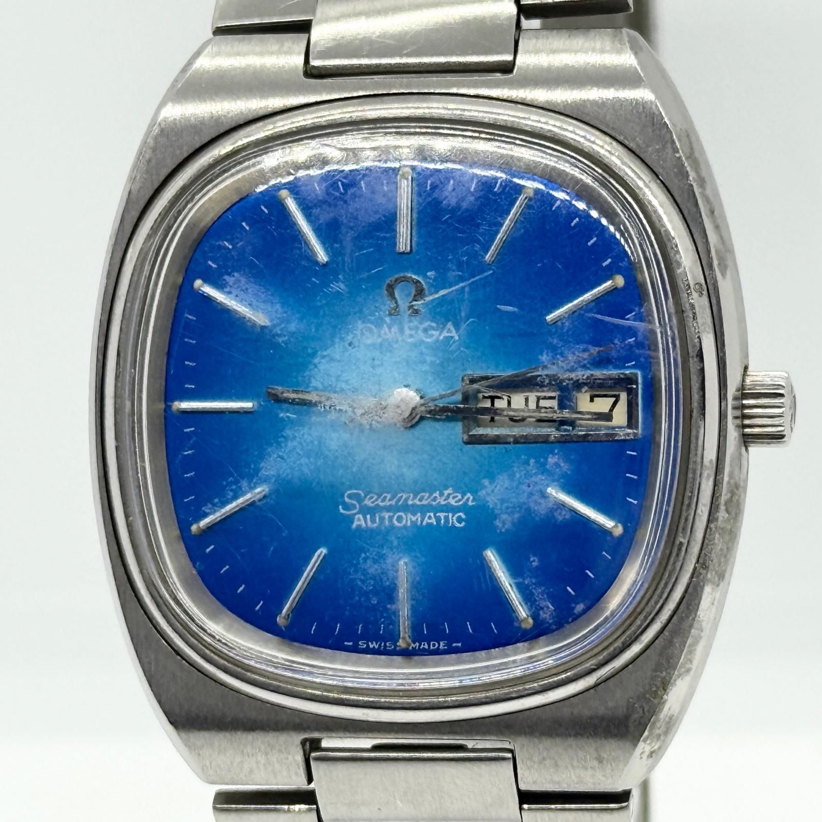 稼働■OMEGA シーマスター TVスクリーン ブルー 自動巻き メンズ 腕時計 OMEGA オメガ SEAMASTER シーマスター TVスクリーン ブルー AT メンズ