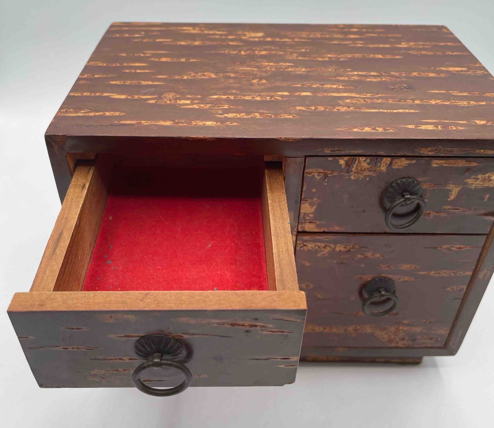 伝統工芸品】秋田角館 樺細工 桜皮細工 小箪笥 小引き出し 昭和レトロ