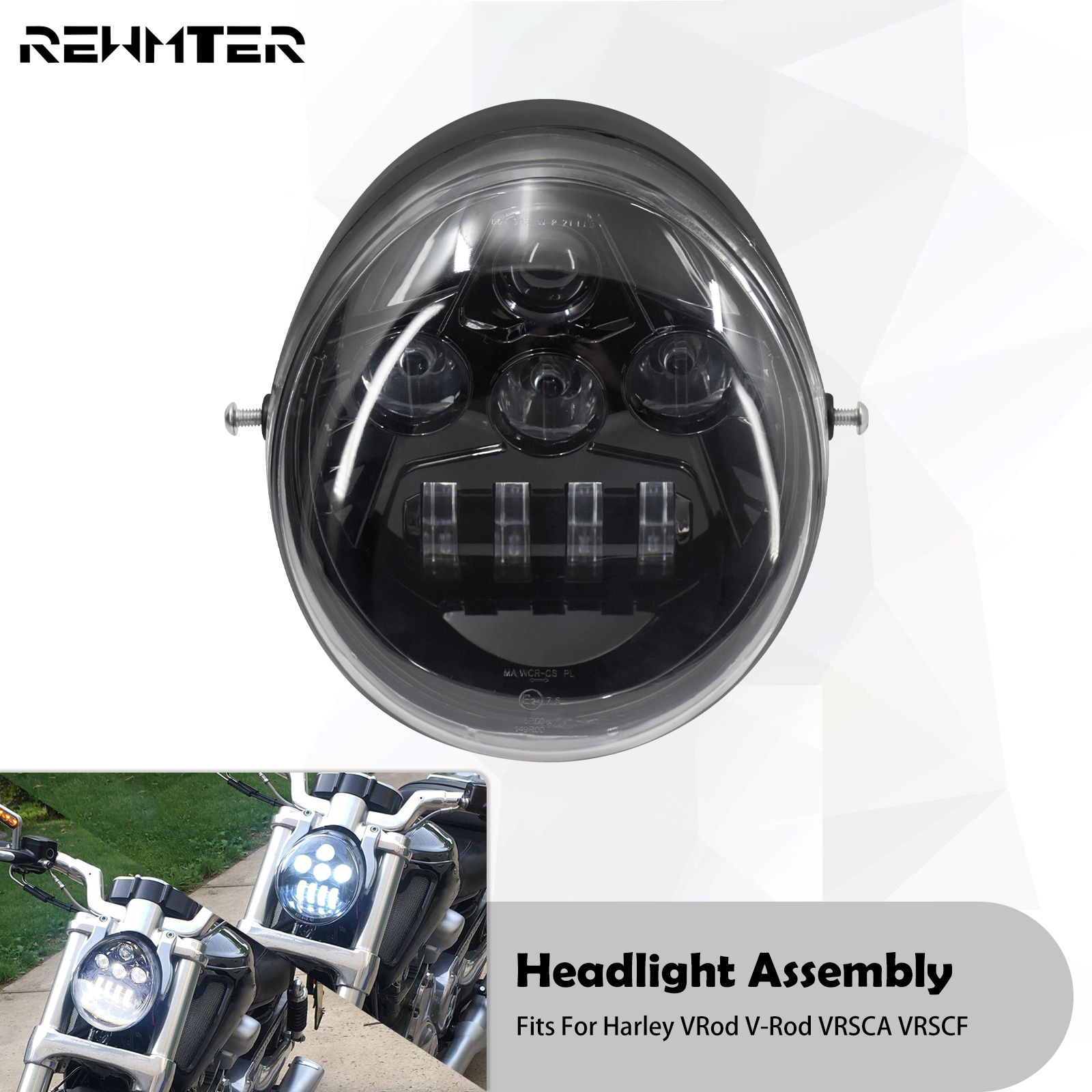 ハーレー VRSC V-ROD 用 LED ヘッドライト 60W 6500K