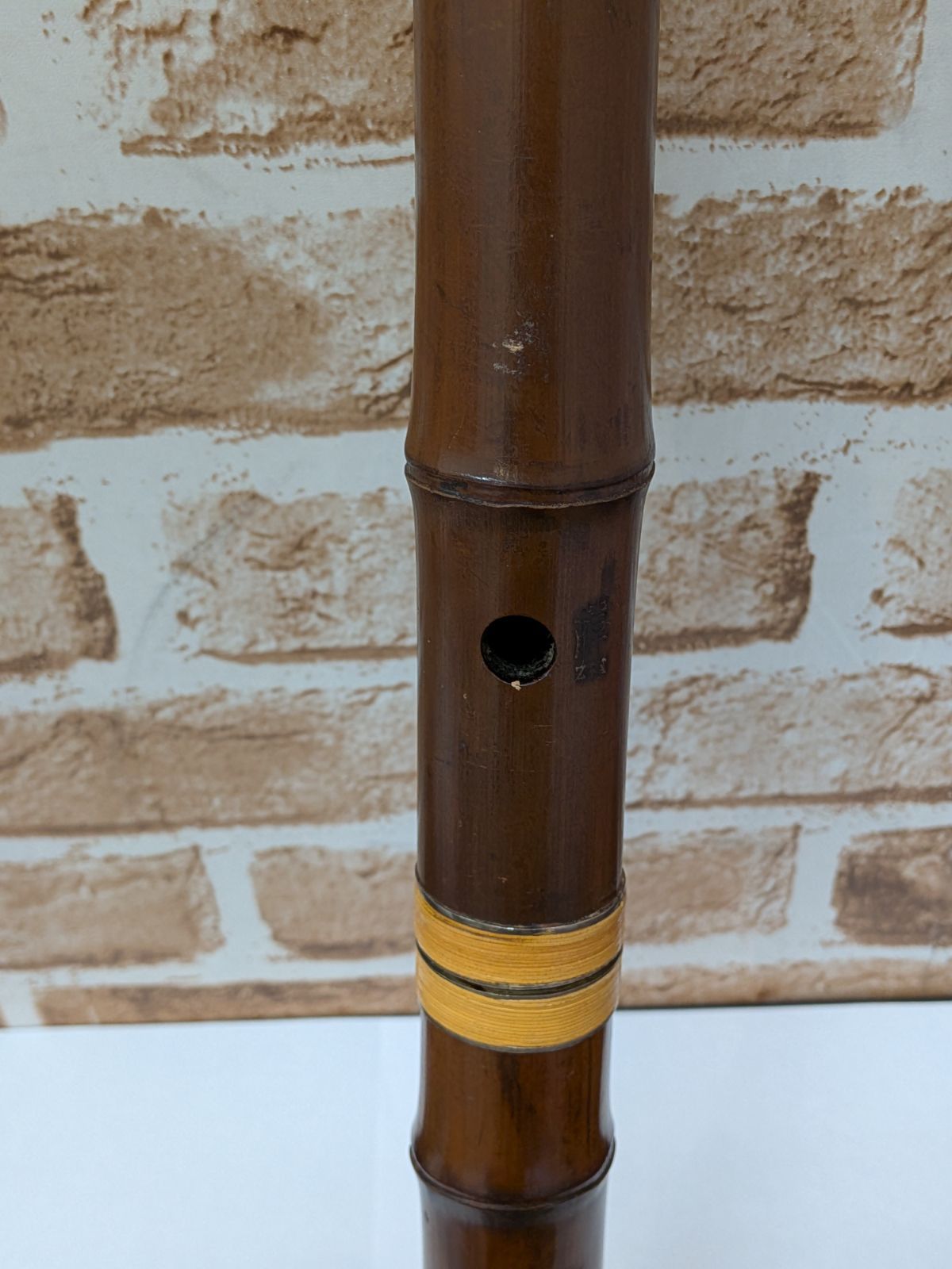 銘あり（禅）】美品 和楽器 尺八 全長約28cm 歌口キャップ付き