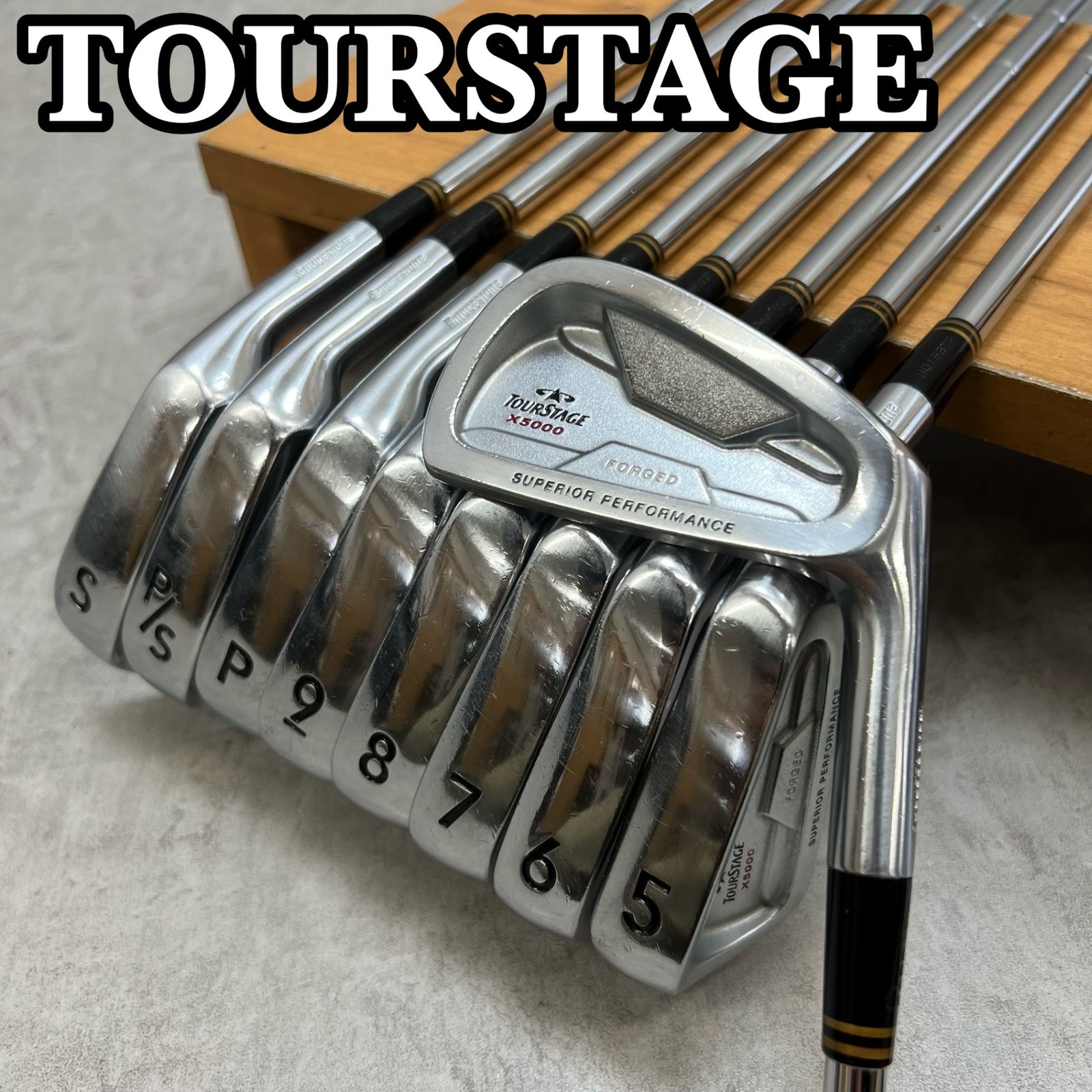 ツアーステージ X5000 メンズゴルフ アイアンセット 9本 X100 右利き用 TOURSTAGE ダイナミックゴールド