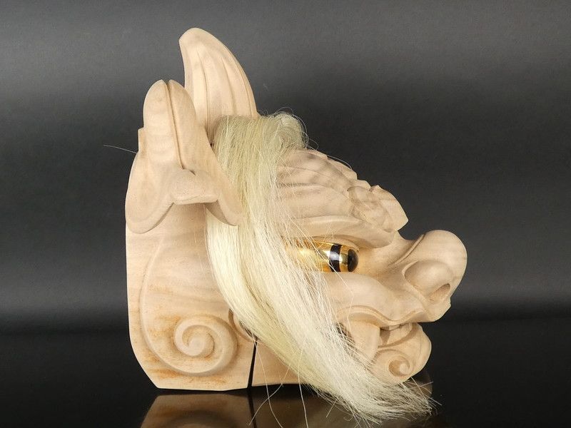 横山一夢「木彫 獅子頭」共箱 幅 約44.5cm 保証品 /R334(N-1) - メルカリ