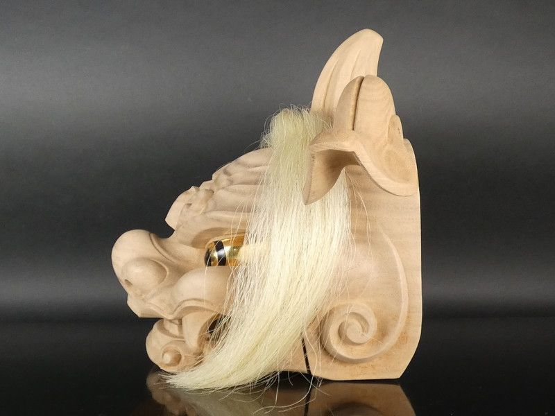 横山一夢「木彫 獅子頭」共箱 幅 約44.5cm 保証品 /R334(N-1) - メルカリ