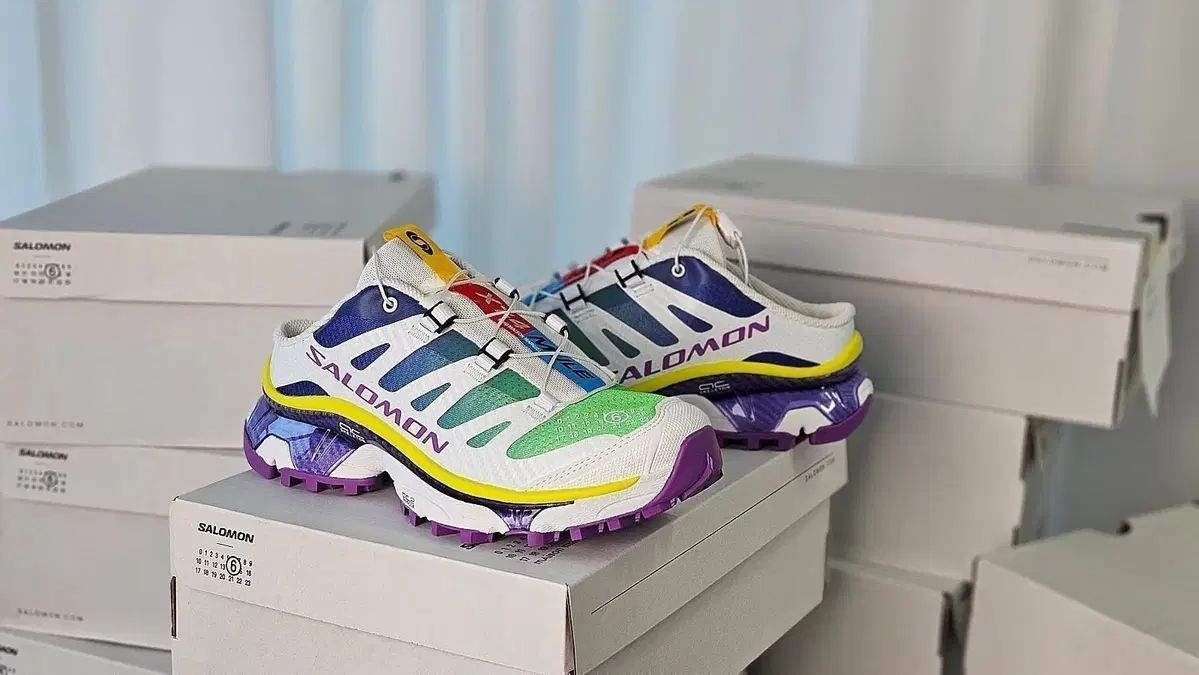 MM6 Maison Margiela X SALOMON XT-4 ミュール Spectrum ブルー 白