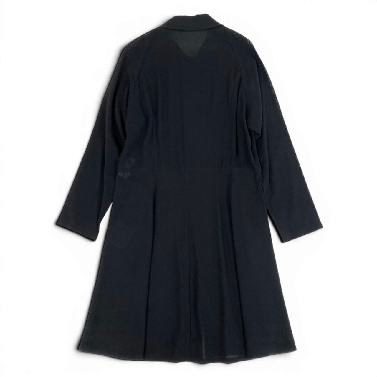 美品 Yohji Yamamoto ヨウジヤマモト ハーフジップ シアーロングコート