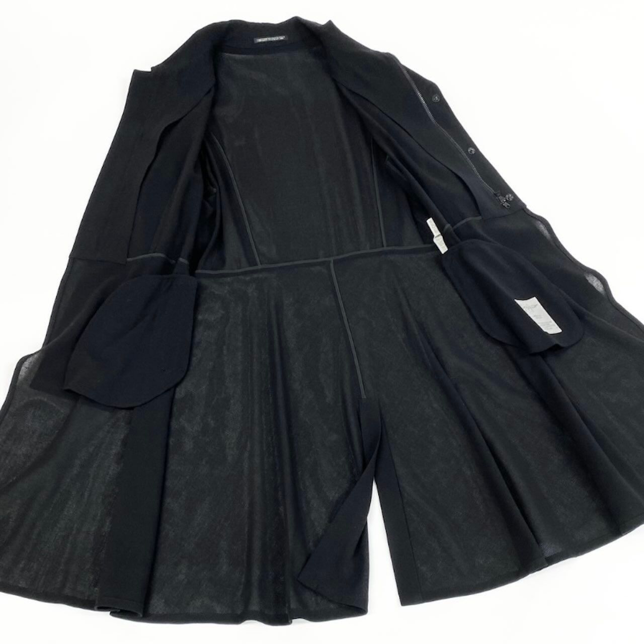 美品 Yohji Yamamoto ヨウジヤマモト ハーフジップ シアーロングコート