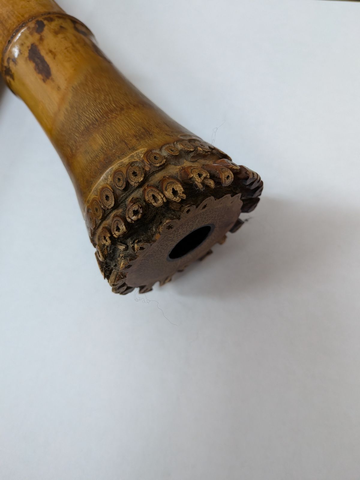銘あり （辰童）】和楽器 尺八 全長約52cm 二つ折管 布製収納袋付き