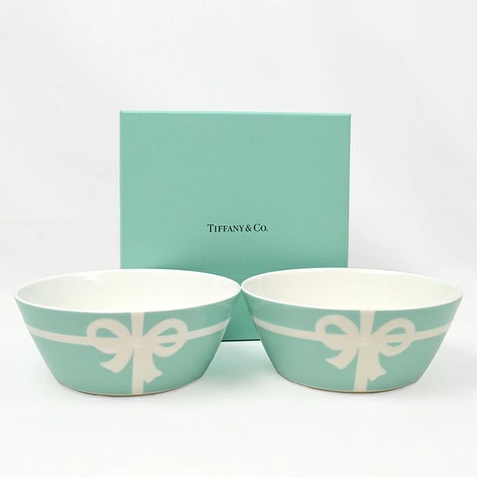 【未開封】Tiffany&Co.ティファニー スープボウル リボン Tiffany&Co. ティファニー ブルーボックス ボウル ペア セット ギフト