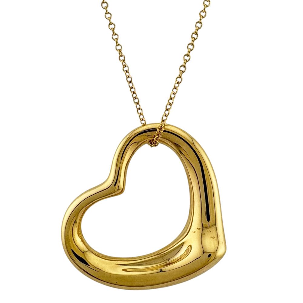 ティファニー オープンハート ネックレス 18金 K18イエローゴールド レディース TIFFANY&Co. 中古 ティファニー