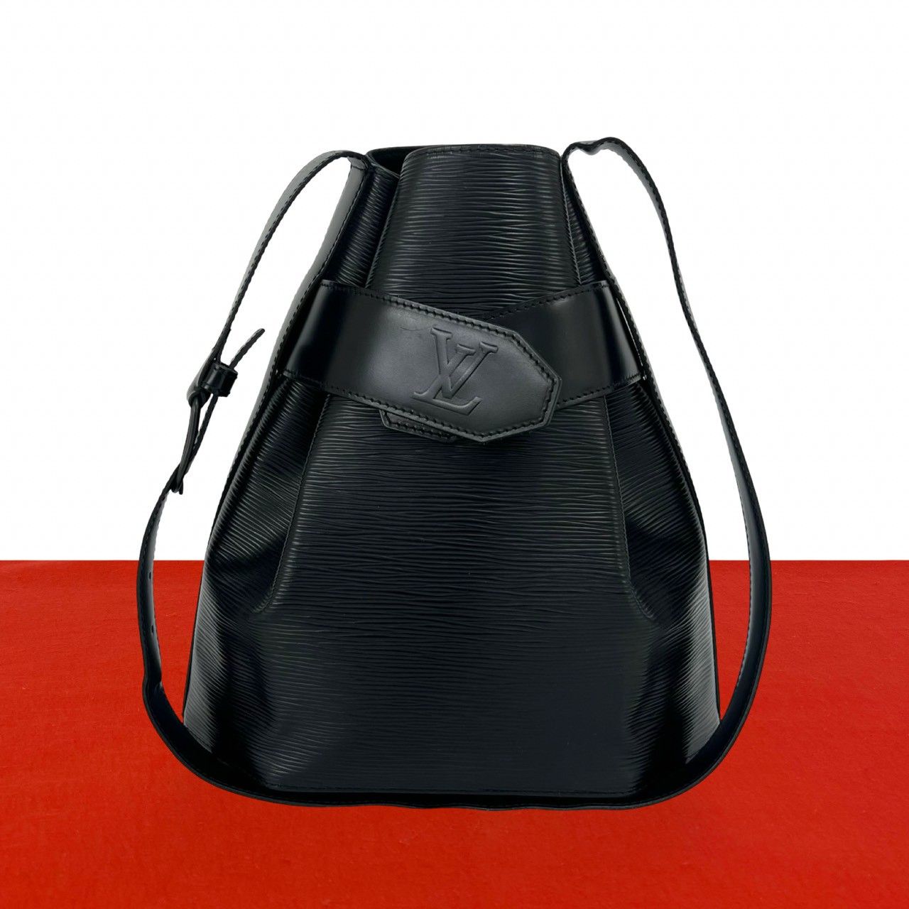 極 美品 LOUIS VUITTON ルイヴィトン ヴィンテージ サックデポール エピ レザー 本革 ショルダーバッグ トートバッグ ブラック 94156