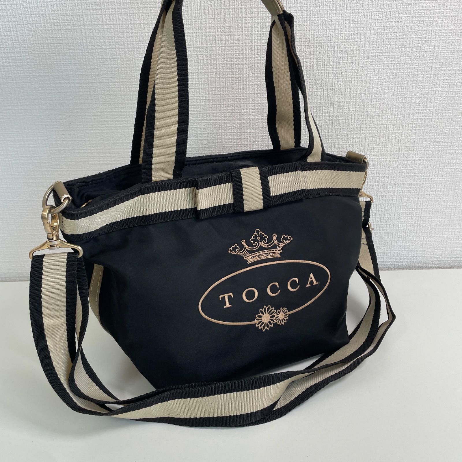 TOCCA ショルダーバッグ ブラック 2way ハンドバッグ リボン バイ
