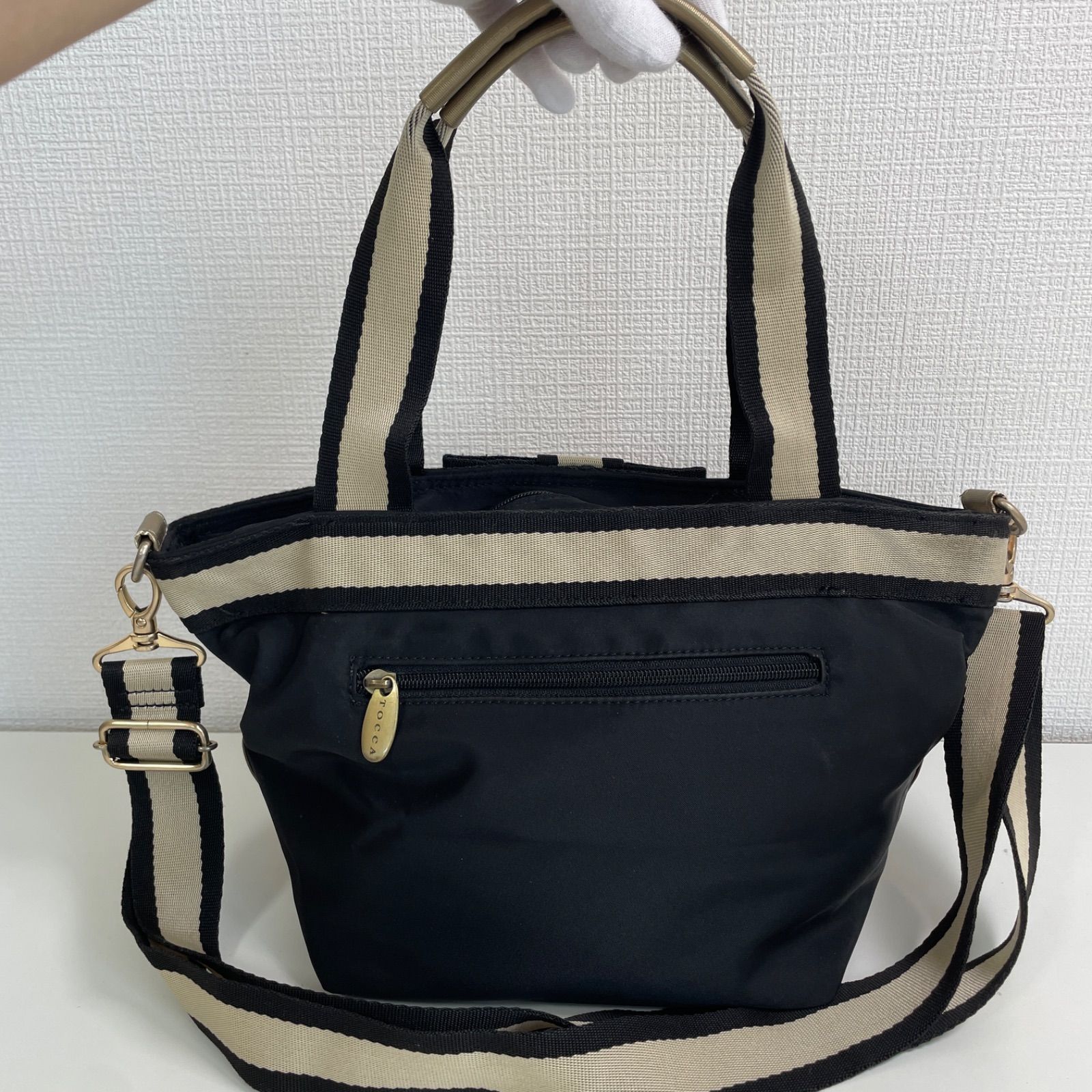TOCCA ショルダーバッグ ブラック 2way ハンドバッグ リボン バイ