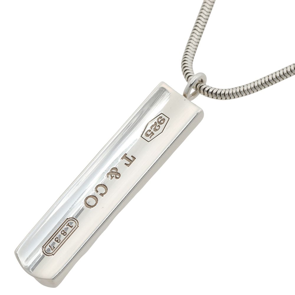 【本物保証】 布袋付 新品同様 ティファニー TIFFANY & Co. 約13.3g 1837 ネックレス SV925 シルバー925 バー スタイリッシュ 14,664円