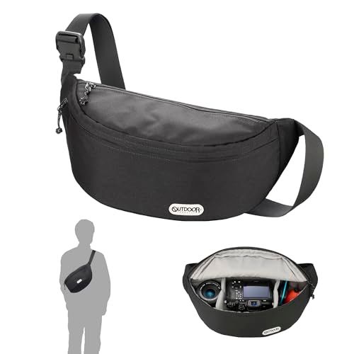 ハクバ カメラバッグ OUTDOOR PRODUCTS(アウトドアプロダクツ) カメラショルダーバッグ07 AZ ブラック 軽快に持ち運べる超軽量スリングタイプ YKKファスナー 撥水生地採用 AMZODCSB07BK 49771870053 54a93834