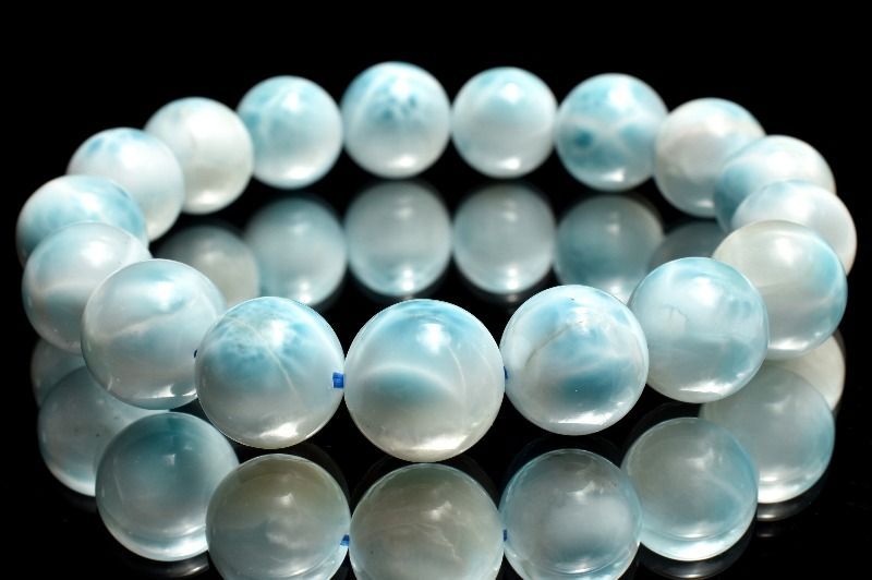 【１点物】海を宿す宝石 ラリマー　12mm　ブレスレット パワーストーン 天然石 _MD2103
