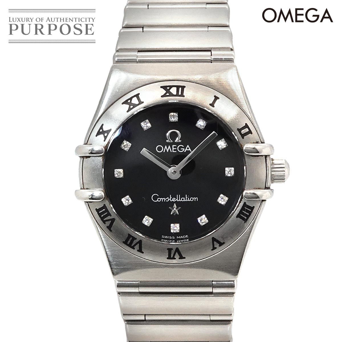 オメガ OMEGA コンステレーション ミニ 1562 56 12P ダイヤ レディース 腕時計 ブラック クォーツ ウォッチ Constellation 90324276