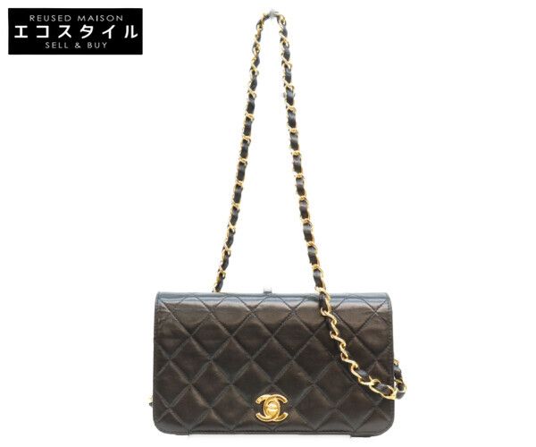 CHANEL　シャネル　A03571 黒 ゴールド金具 ターンロック フルフラップ ミニマトラッセ19