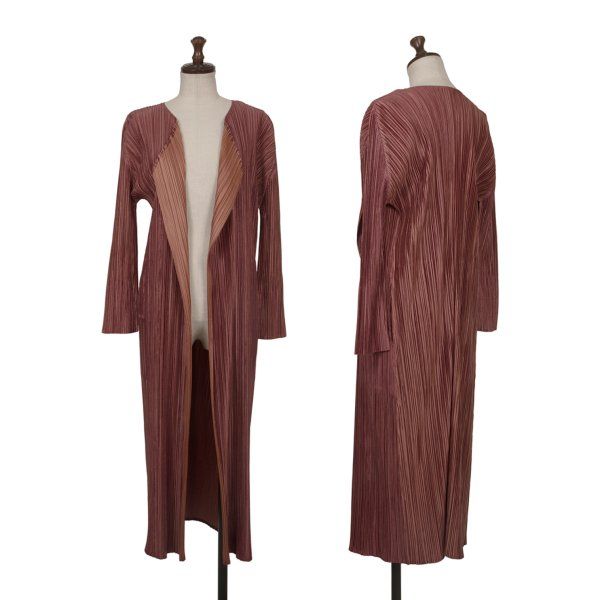 PLEATS PLEASE 二重襟ロングカーディガン サイズ3 PLEATS PLEASE