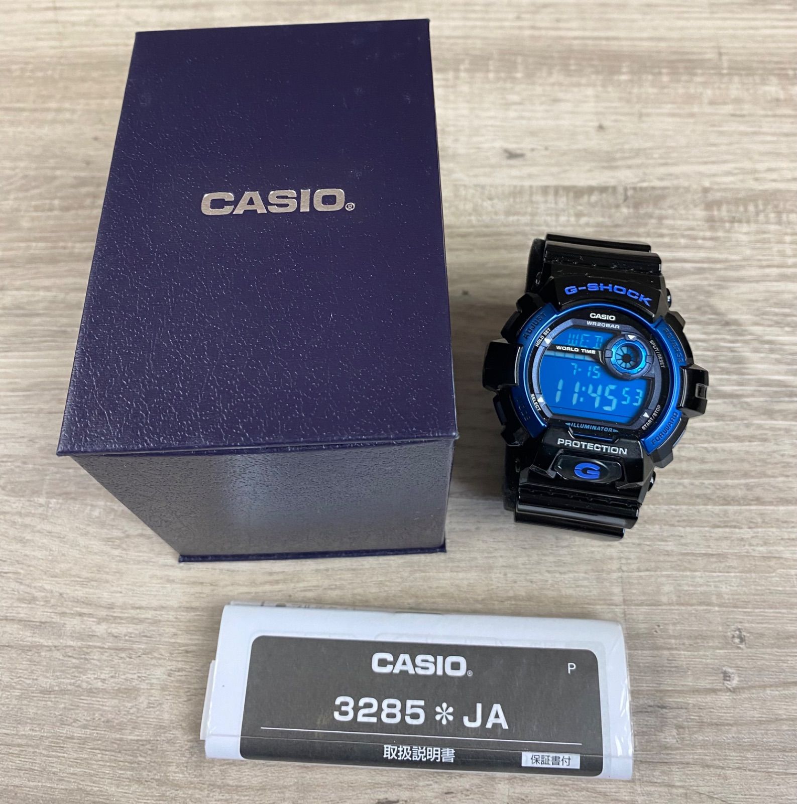 CASIO】G-SHOCK デジタル腕時計 G-8900A 3285＊JA ブラック×ブルー 