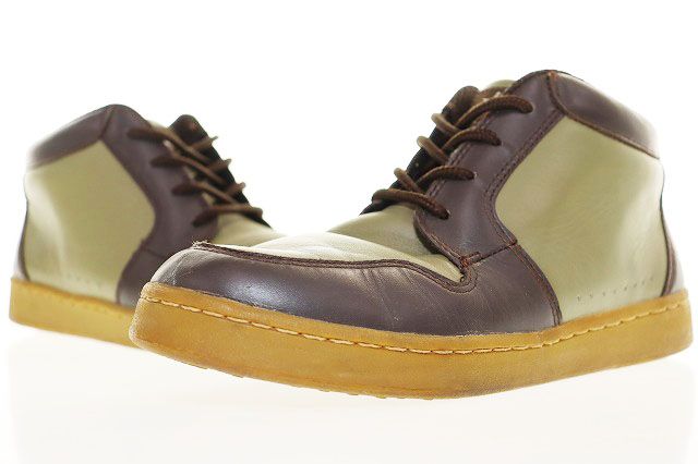 ステューシー STUSSY 90s 00s IMPERIAL LEATHER SNEAKER SIZE 8 インペリアル レザー スニーカー ビンテージ カーキ 【ブランド古着ベクトル】【中古】●▲260715