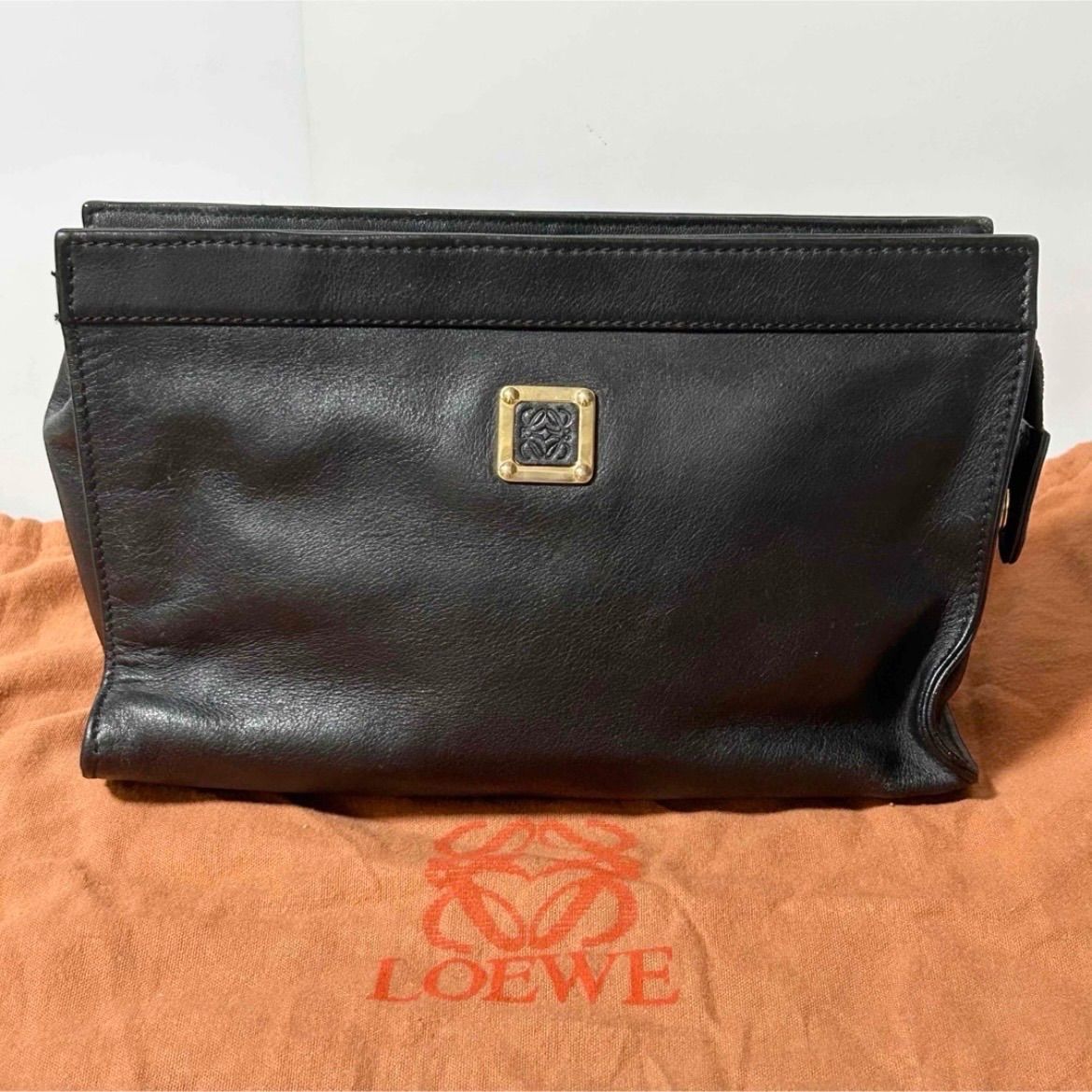 LOEWE ロエベ メンズ アナグラム レザー セカンドバッグ クラッチ