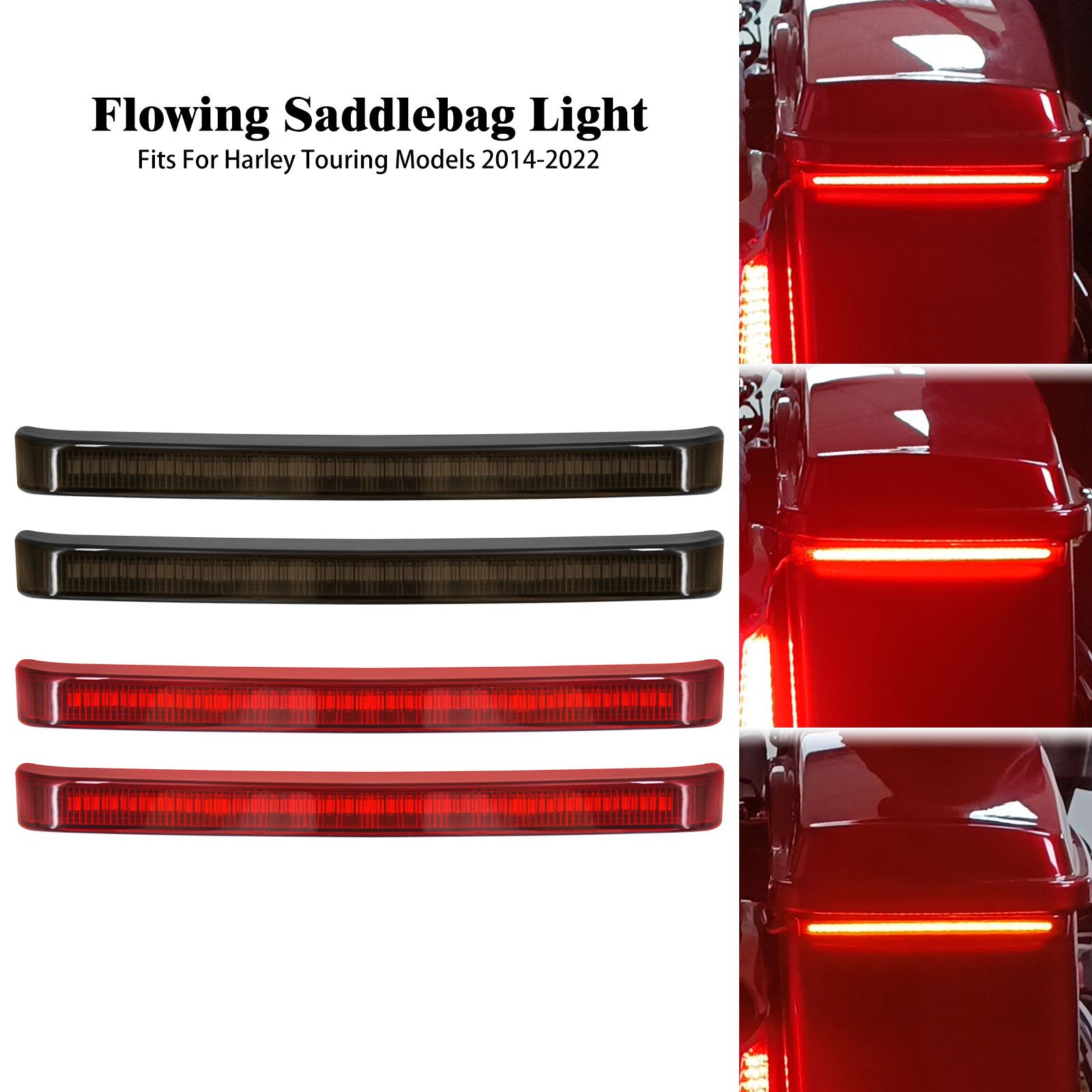 ハーレー用 LED サドルバッグブレーキ・ウインカーライト 2014年以降対応