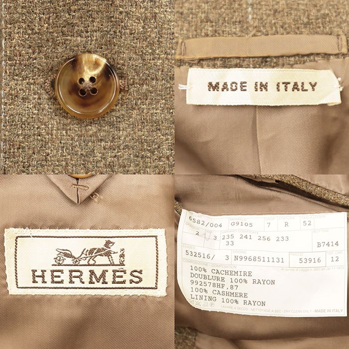 極美品】HERMES エルメス カシミア100％ ジャケット サイズ 52 メンズ