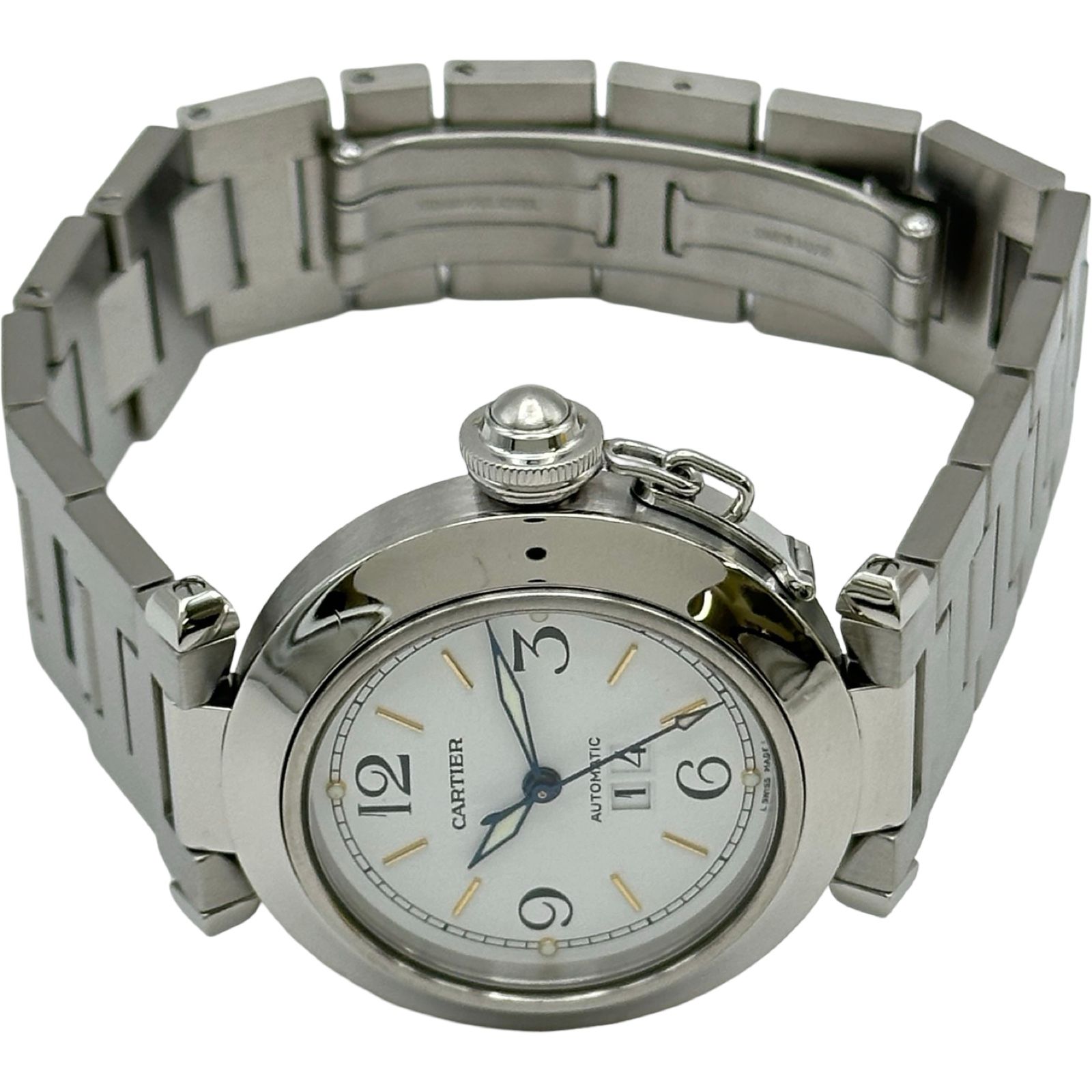 カルティエ Cartier パシャC ビッグデイト W31044M7 ホワイト