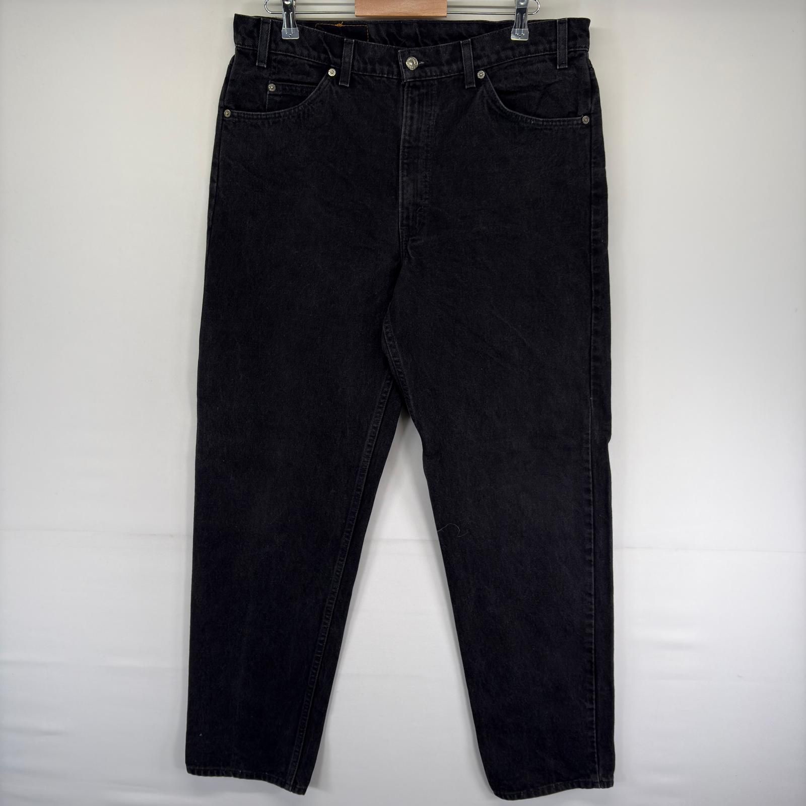 古着 90's/90年代 リーバイス Levi's USA製 デニム パンツ 550 オレンジタブ テーパード バギー ジーンズ w38 L34 ブラック系 メンズ