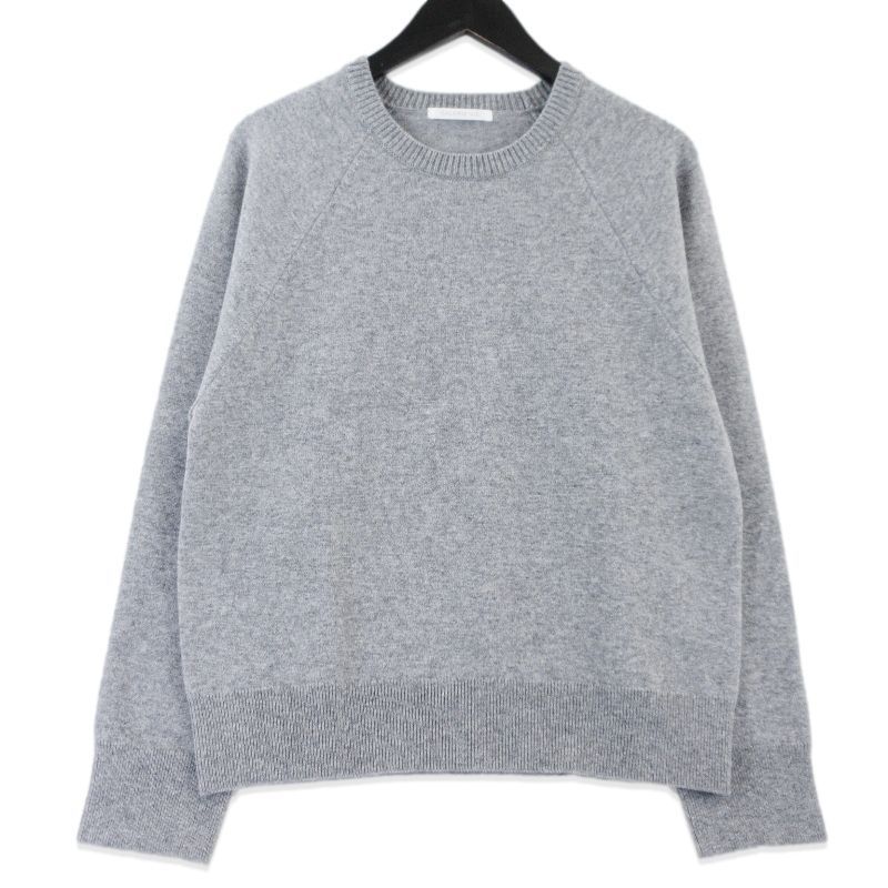 美品 GALERIE VIE ギャルリーヴィー クルーネックプルオーバー 23-02-54-02202 25AW スエットニット セーター グレー F 99001348