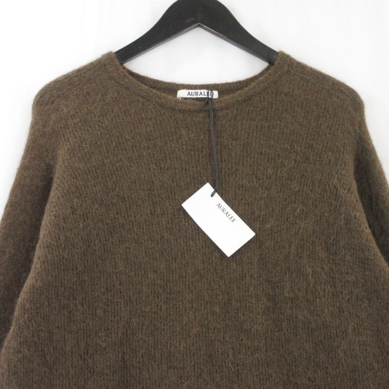 美品 AURALEE オーラリー BABY SURI ALPACA SHEER KNIT P/O A25AP01AK