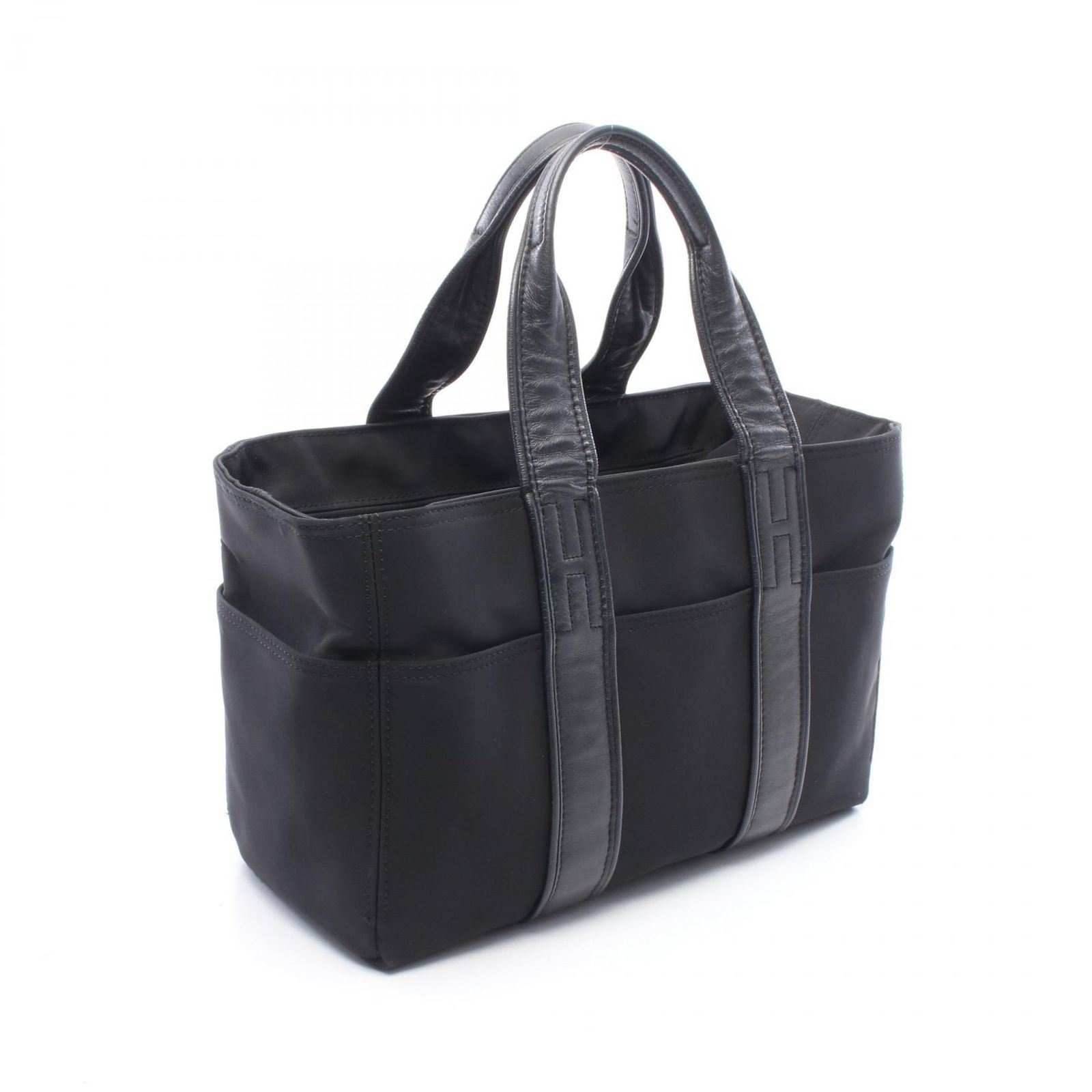 エルメス HERMES ハンドバッグ アカプルコPM ブラック ナイロン レザー
