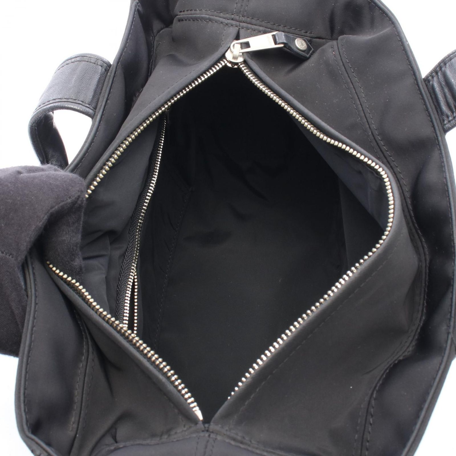 エルメス HERMES ハンドバッグ アカプルコPM ブラック ナイロン レザー
