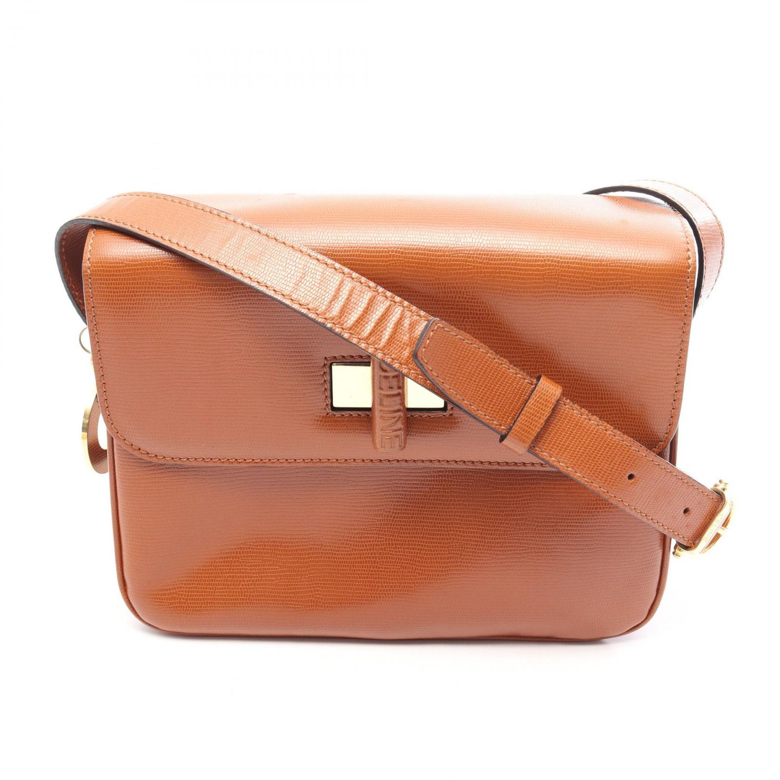 セリーヌ CELINE ショルダーバッグ ブラウン レザー ヴィンテージ ショルダーバッグ レディース Used B