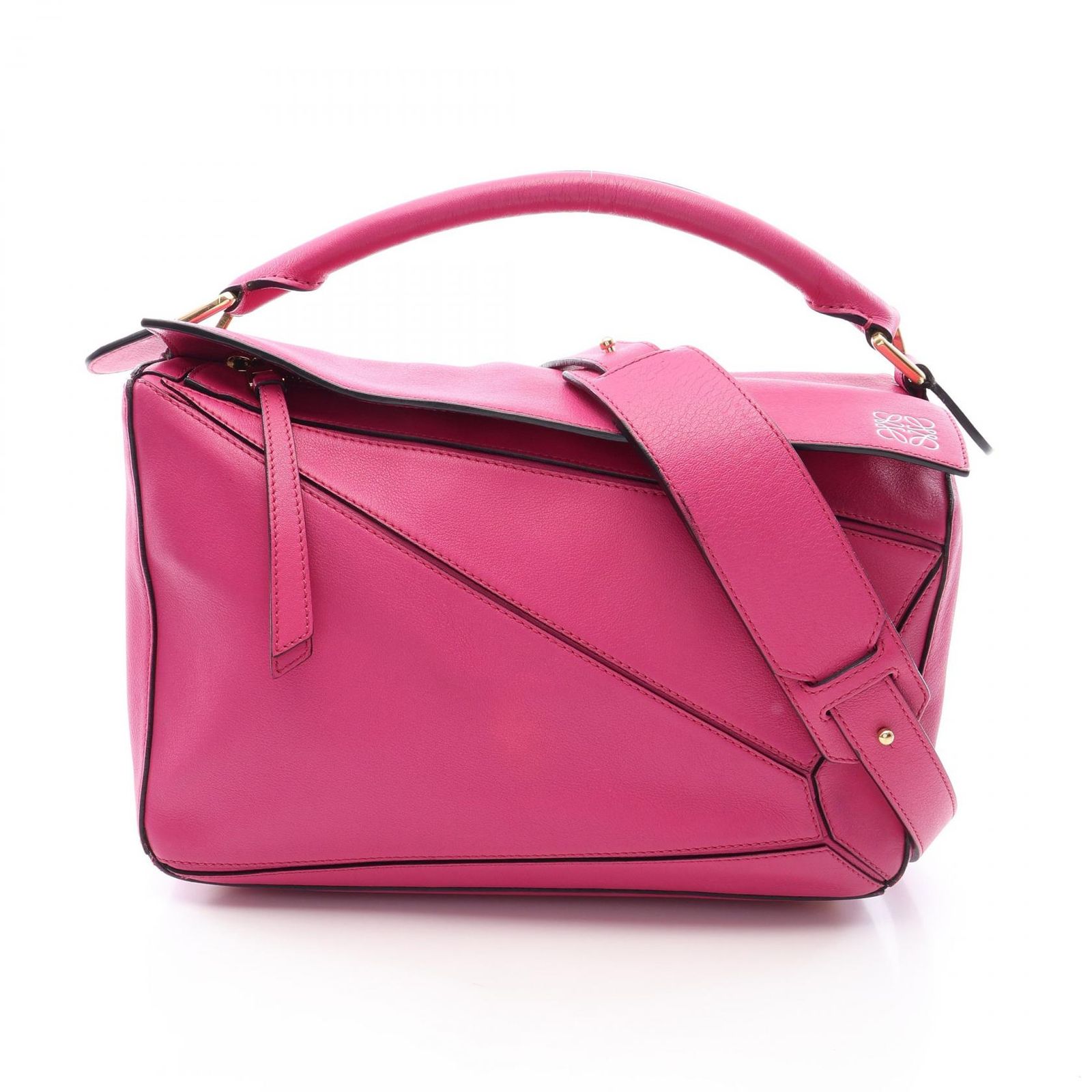 ロエベ LOEWE ハンドバッグ パズルバッグ ミディアム 2WAY マゼンダ レザー パズルバッグ ミディアム レディース Used B