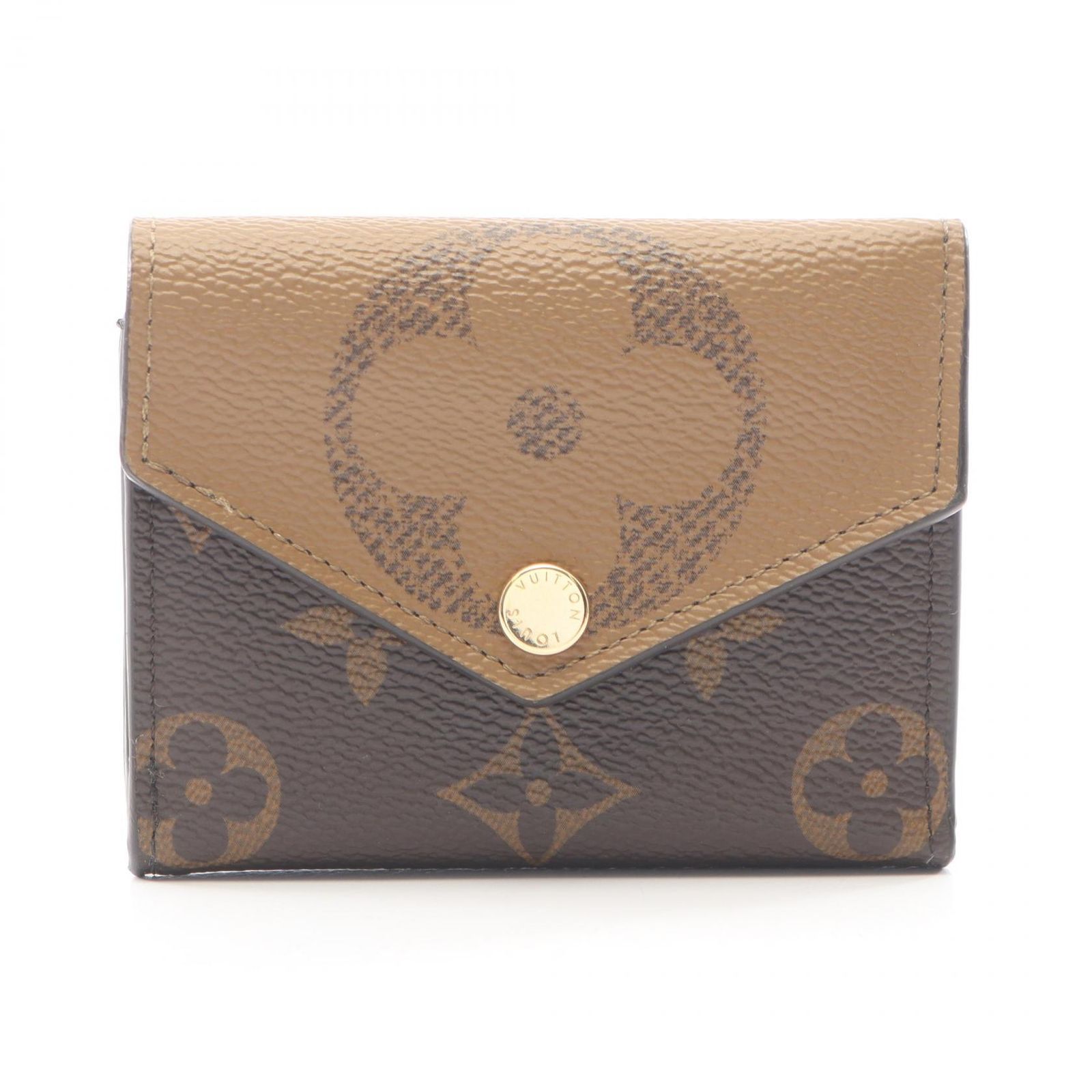 ルイ・ヴィトン LOUIS VUITTON 三つ折り財布 ポルトフォイユ ゾエ M80725 PVCコーティングキャンバス ポルトフォイユ・ヴィクトリーヌ レディース Used A