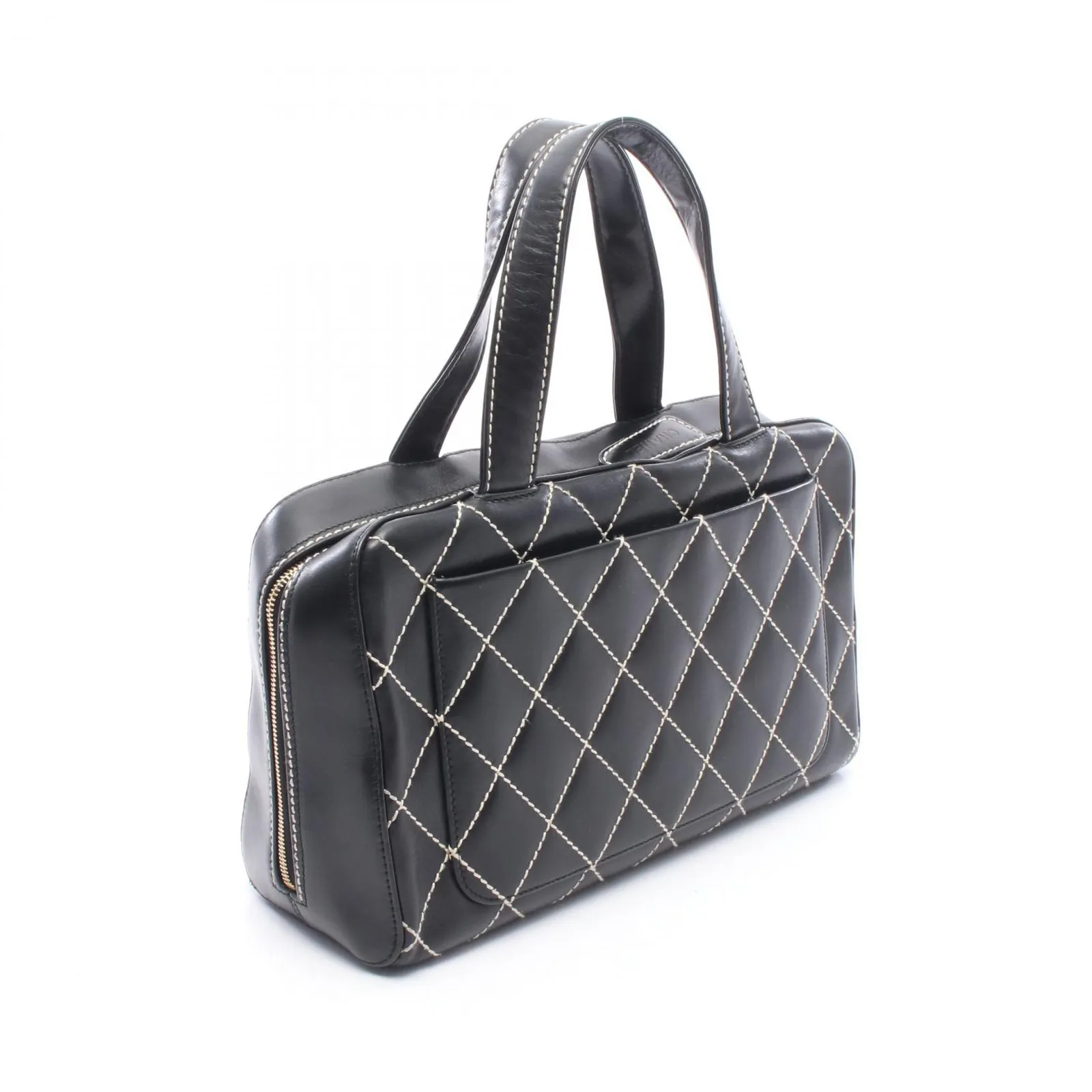 シャネル CHANEL ハンドバッグ ワイルドステッチ ブラック レザー