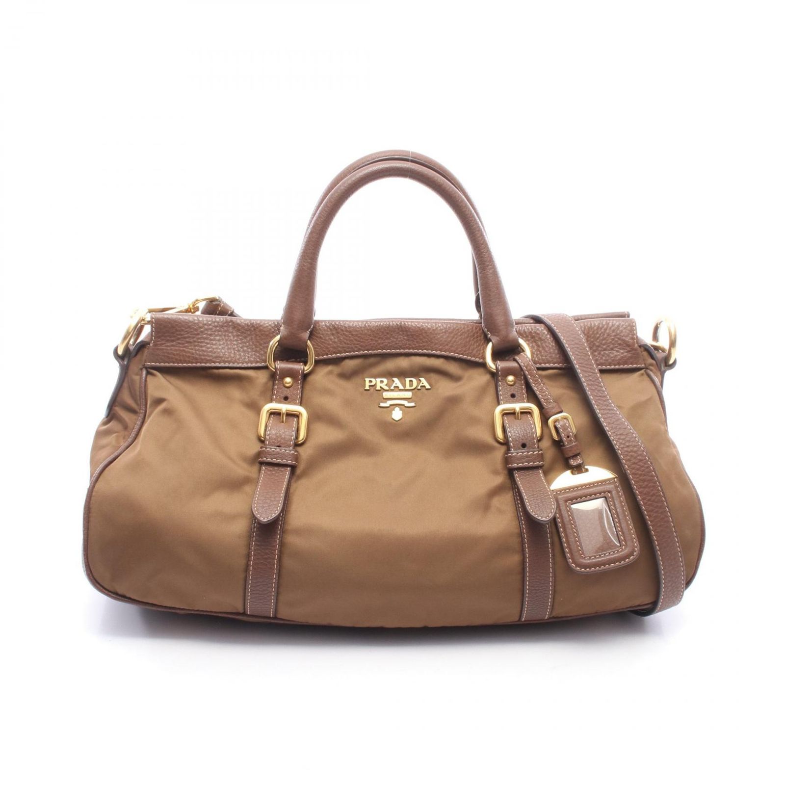 プラダ PRADA ハンドバッグ TESSUTO+VIT.DAI 2WAY BN2032 ブラウン ナイロン レザー 2wayハンドバッグ レディース Used B 64,240円