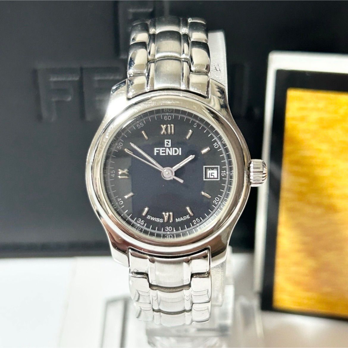 FENDI フェンディ クオーツ 062-761 QZ ブラック文字盤 デイト