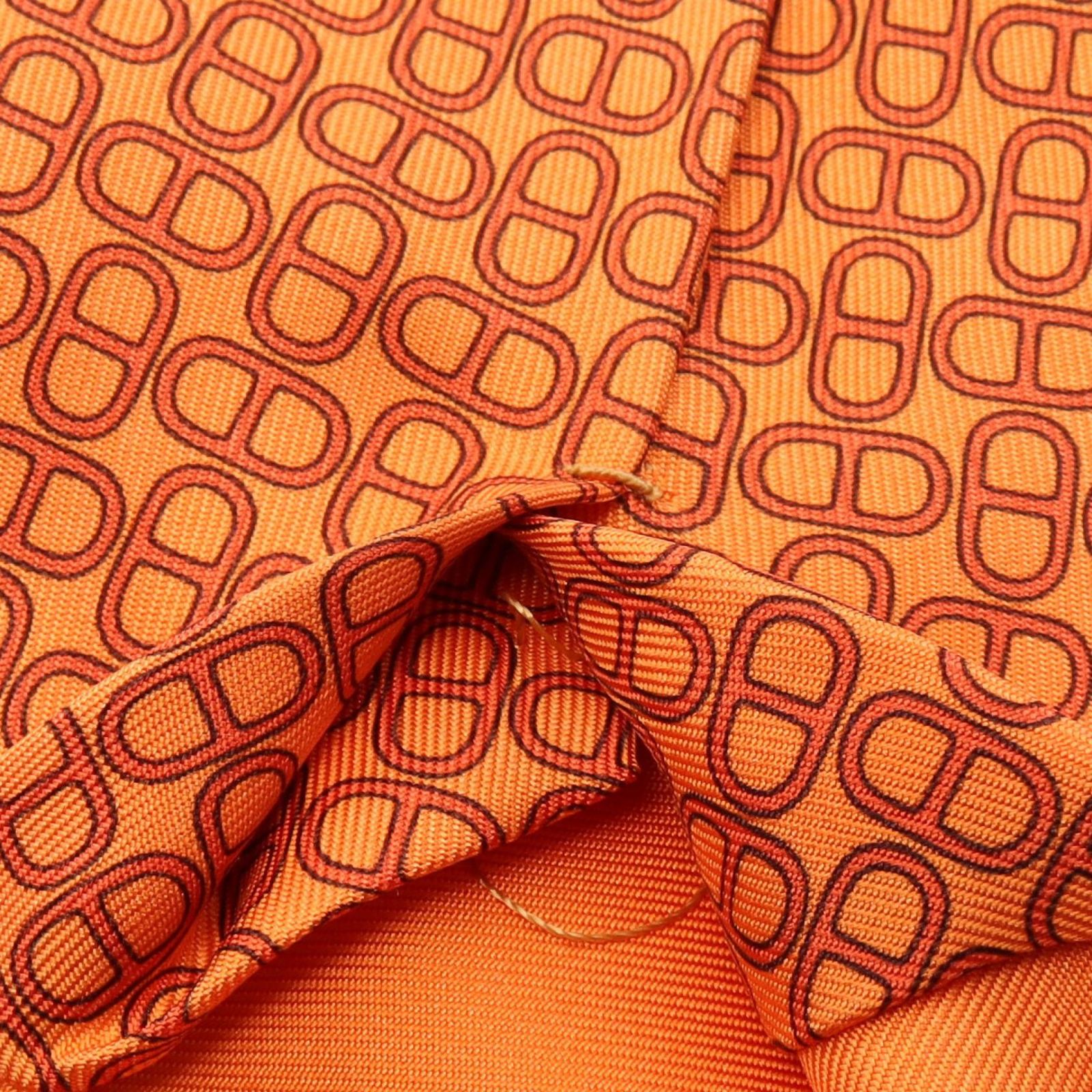 エルメス HERMES ネクタイ シェーヌダンクル 総柄 シルク ネクタイ