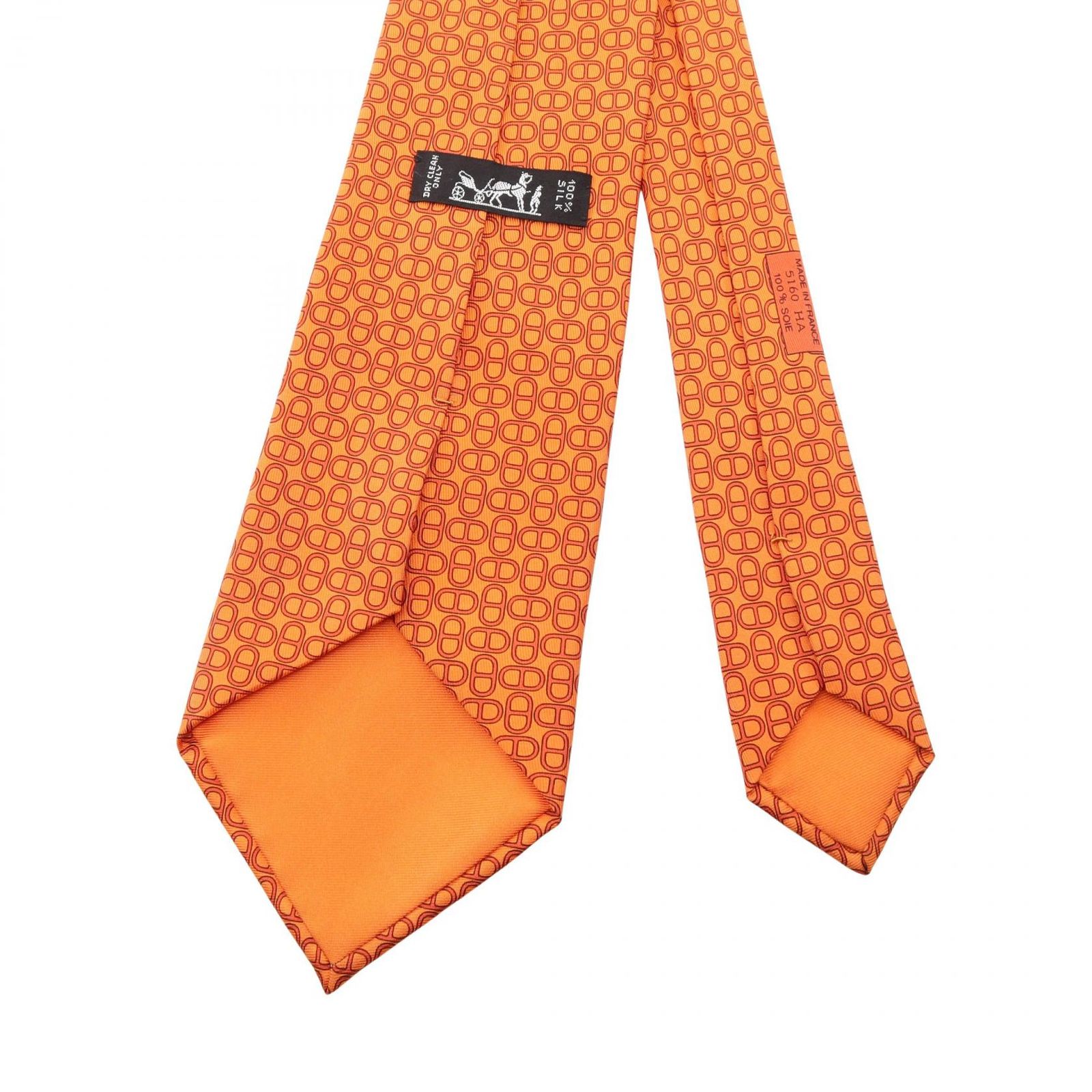 エルメス HERMES ネクタイ シェーヌダンクル 総柄 シルク ネクタイ